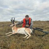 hunter with pronghorn trophy